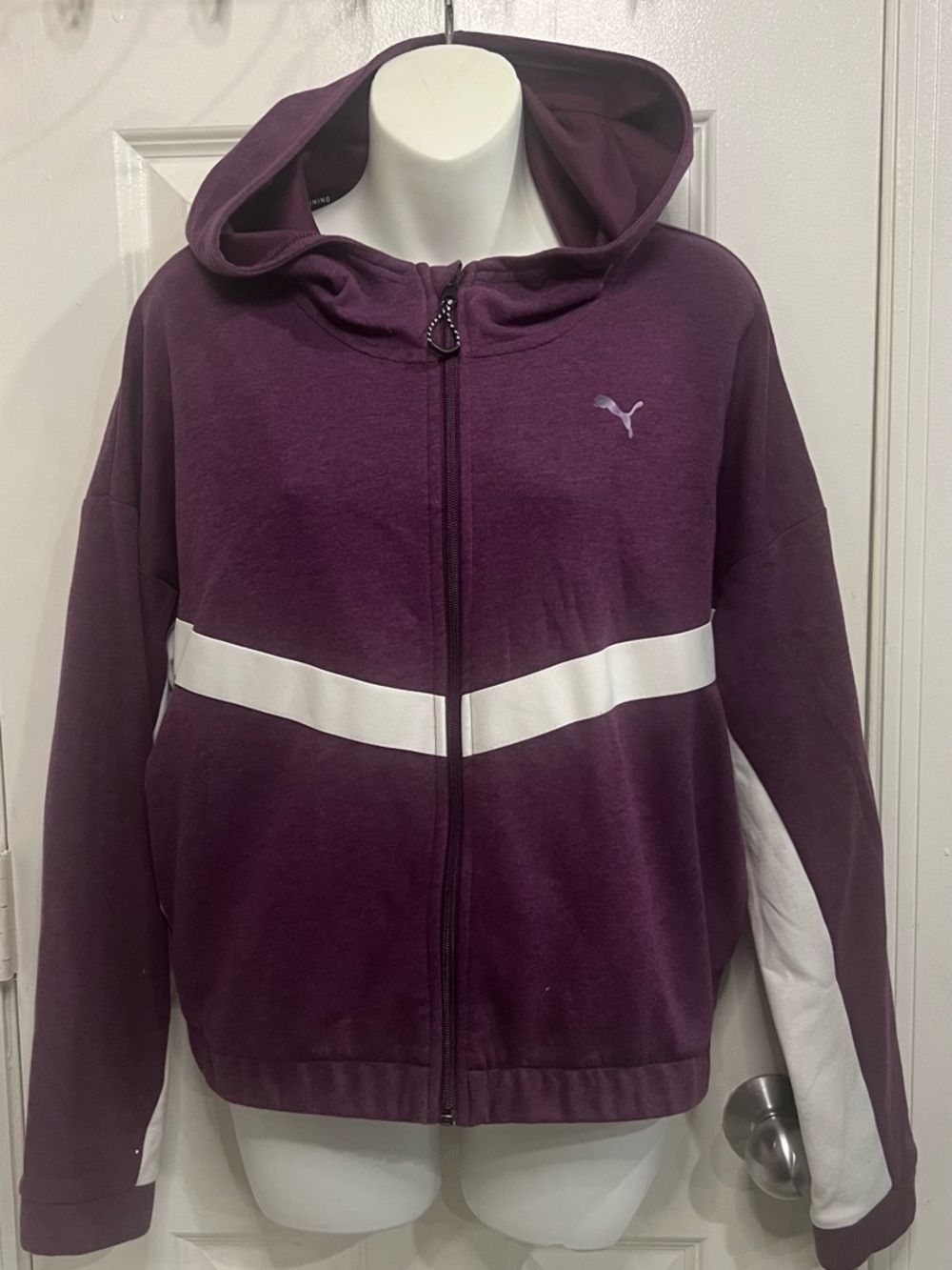 Puma Plum Training Hoodie with Black Trim